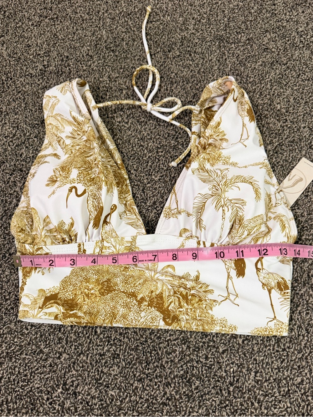 NWT Geode Swim Rio Top Toile Print Plunge Neck Tankini | Size Medium - Picture 9 of 10